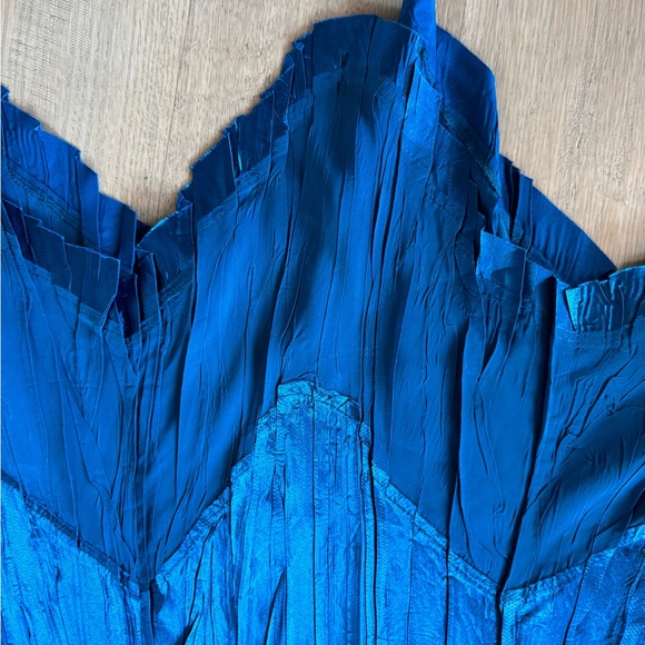 KOMAROV Designer V-neck Midi Cocktail Formal Dress Peacock Blue - Picture 8 of 11